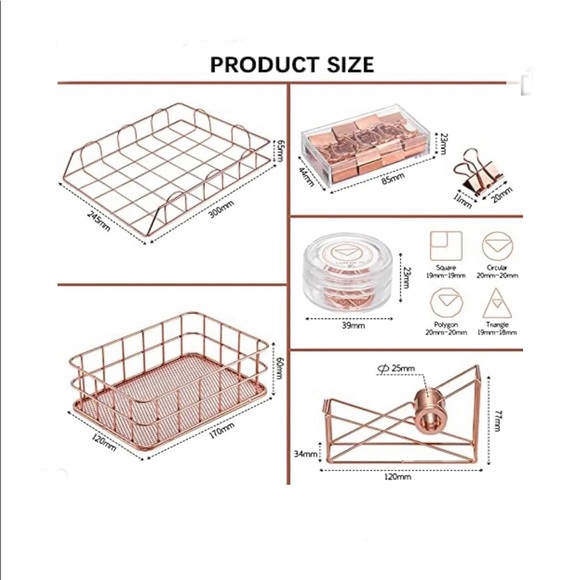 New in Box Rose Gold Desk Accessories Kit 5 PC - Picture 2 of 5